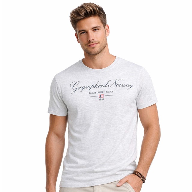 Szara koszulka męska Geographical Norway Blended Grey DB Men przód