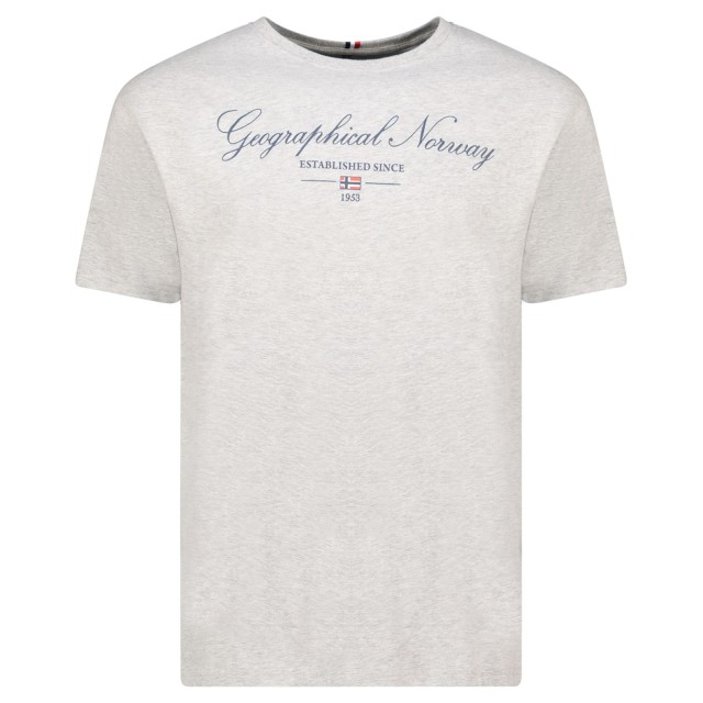 Szary T-shirt męski Geographical Norway Blended Grey DB Men z nadrukiem