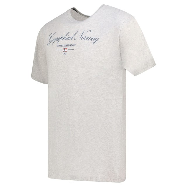 Szara koszulka Geographical Norway Blended Grey DB Men detal nadruku