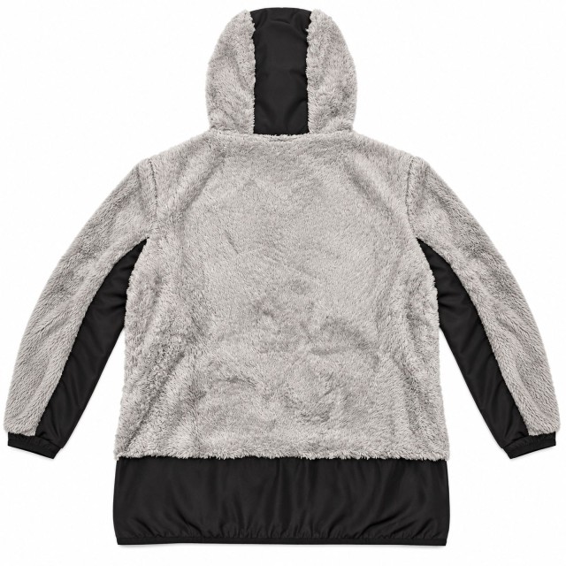 Tył szarego polaru damskiego Geographical Norway Telodia Lady z kapturem