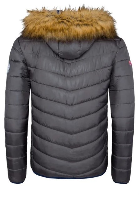 Pikowana kurtka męska Nebulus Ariola z kaputurem ze sztucznym futrem