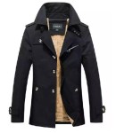 Męska kurtka przejściowa z ociepleniem polarowym – dopasowana, bawełna, guziki, różne kolory – zaniżona rozmiarówka (bierz 2 większe)