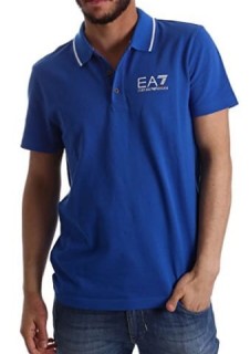 Męska koszula polo EA7 Emporio Armani niebieska XXL