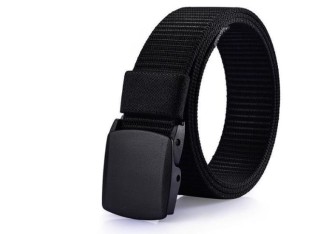 Płócienny pasek z klamrą polimerową i z kieszenią od spodu