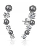 Kolczyki Philip Jones z szarych pereł i kryształów Swarovski®