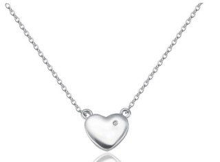 Naszyjnik serce z naturalnym diamentem 