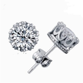 Kolczyki z cyrkonią w koronie 