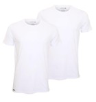 Męski T-shirt Lacoste 2 pack, T-shirt crew neck, bawełniane koszulki z wycięciem pod szyją, białe L