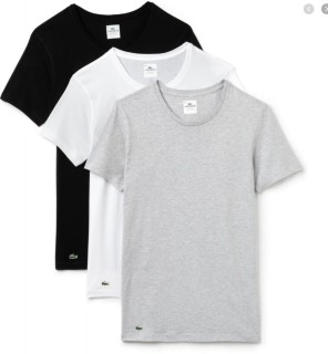Lacoste  bawełniane koszulki z wycięciem pod szyją w trzech kolorach- opakowanie 3szt