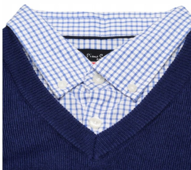 Pierre Cardin sweter z wstawka koszulową 7.jpg