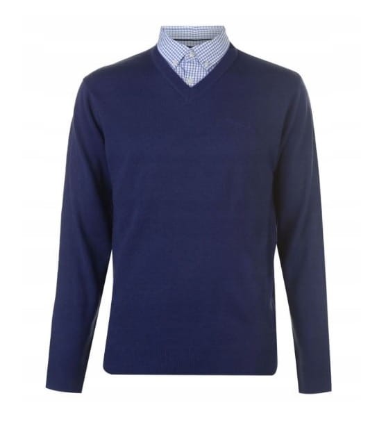 Pierre Cardin sweter z wstawka koszulową 4.jpg