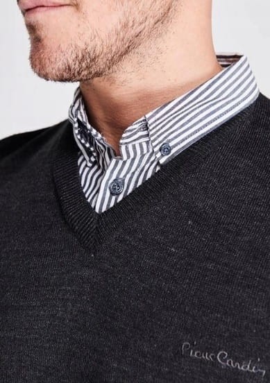 Pierre Cardin sweter z wstawka koszulową 2.jpg