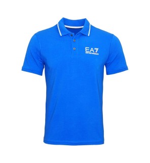 Męska koszula polo EA7 Emporio Armani niebieska