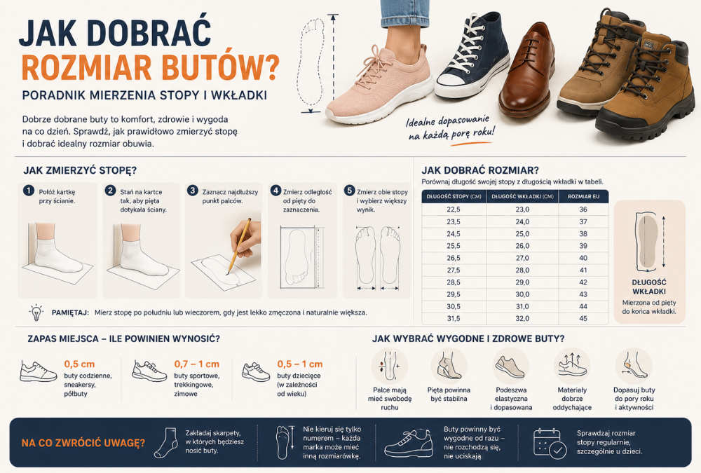 Jak Dobrać Rozmiar Butów? Poradnik Mierzenia Stopy i Wyboru Wygodnego Obuwia